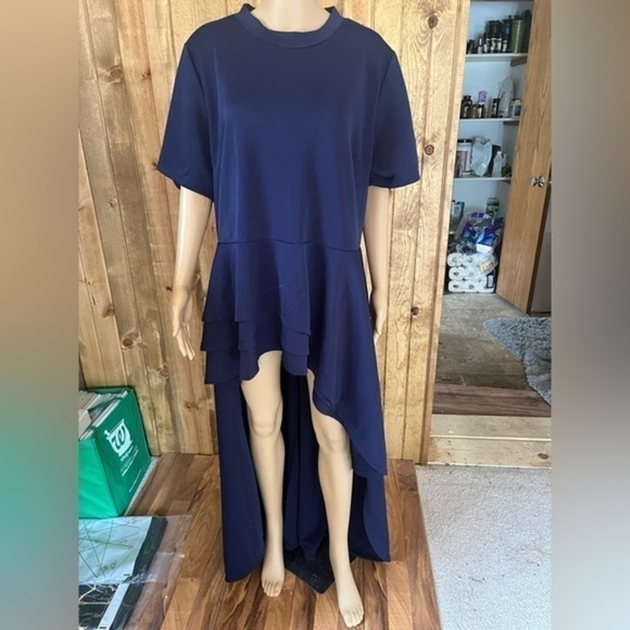 shirt Dress High Low Irregular Hem Sz 3XL - Picture 5 of 8